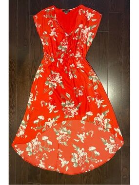 Fairweather Hi-Low Red Floral Dress
